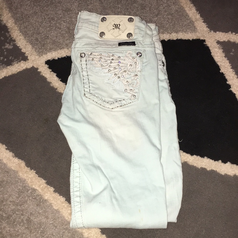 Size 28 light blue Miss Me jeans